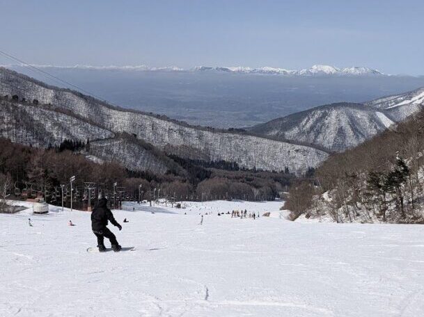 ゲレンデの頂点からの景色